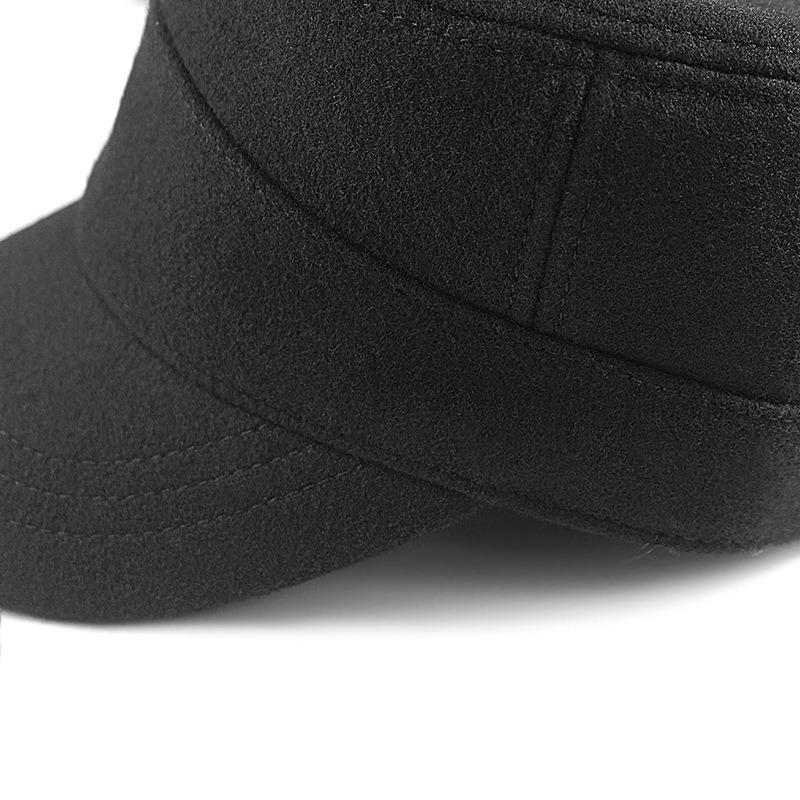 Winter Hat Men's Flat Top Men's Hat Large Size Autumn and Winter Piled and Thickened, Sealed Casual Winter Hat