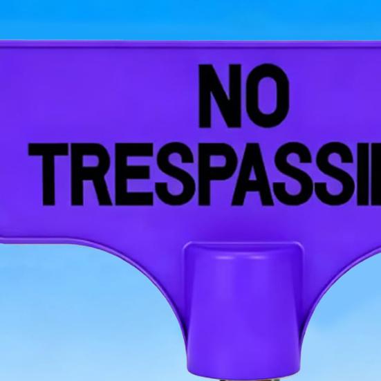 No Trespassing Sign Orange Purple Property Warning Sign Weather Resistant Highly Visible Outdoor Marker Sign for T-Post Mount Farms Construction Sites
