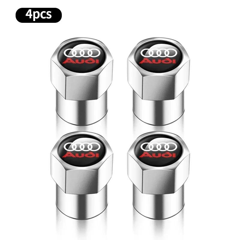 Car Badge Wheel Tires Valve Caps Metal Tyre Dust Cover For Audi A1 A3 A4 A5 A6 A7 A8 Q2 Q3 Q5 Q7 TT S line S3 S4 S5 S6