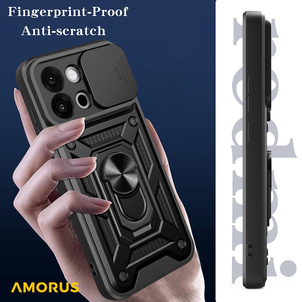 AMORUS For OnePlus 13s 5G/13T 5G Case Kickstand PC+TPU Phone Cover with Camera Lens Slider