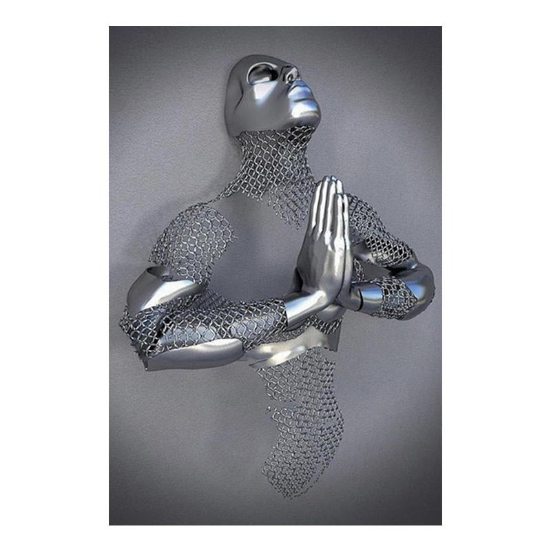 

Металлическая фигурка, статуя, художественная картина на холсте, романтические абстрактные постеры и принты, настенные панно для влюбленных, современная гостиная, домашний декор 20x30cm