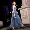 Evening Dress Women's 1011 Summer Annual Meeting Dignified Atmospheric Long Skinny Blue Fairy Banquet Evening Dress
