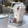 Cute Bear Pattern Phone Case For Samsung Galaxy S26 S25 Ultra S24 S23 FE S22 S21 Plus S20 A73 A72 A71 Clear Bumper Cover