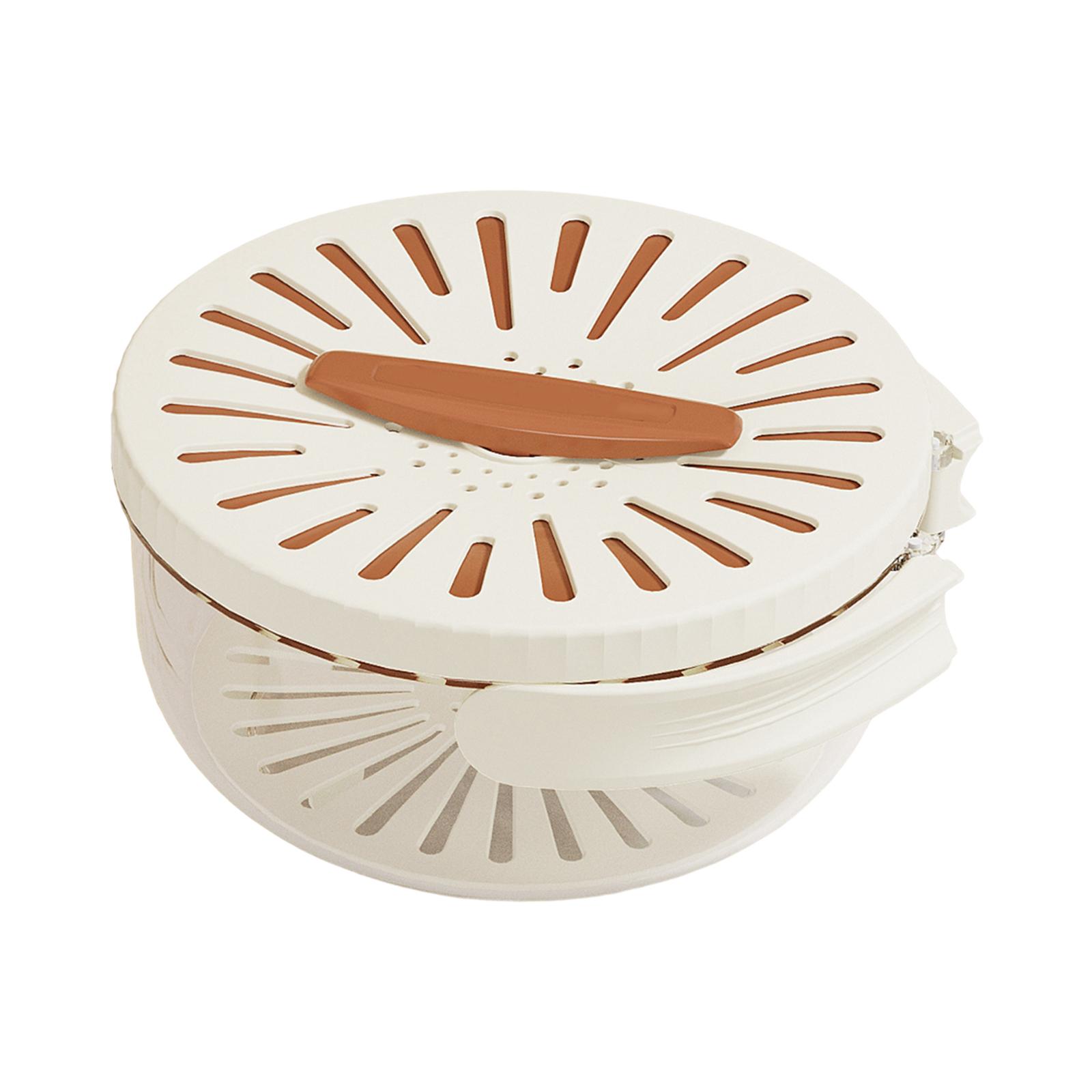 

Корзина для сушки с крышкой, со складной ручкой, переносной контейнер для хранения продуктов коричневый