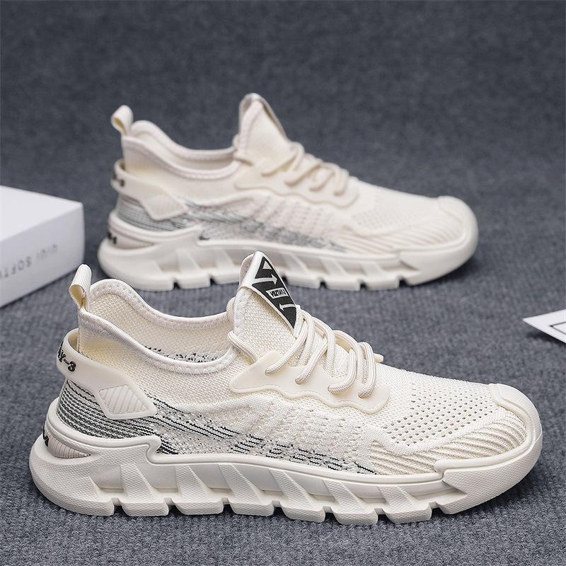 Flying woven men's shoes summer comfortable sports shoes non-slip soft-soled men's versatile summer breathable thin casual mesh shoes