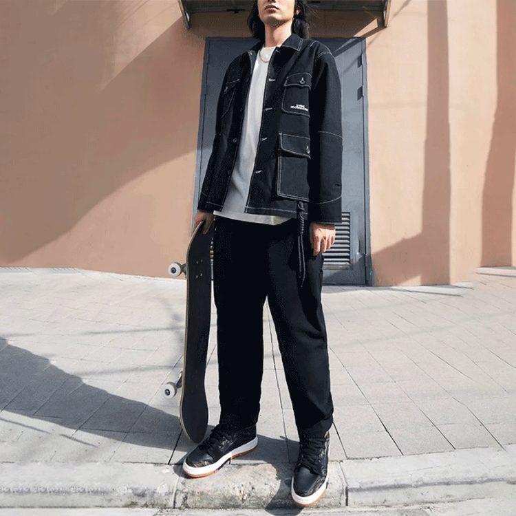 Li Ning Skateboard Jackets Men's Black Lapel Moderate Other AFDS103-1