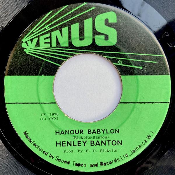 

7inch Record HENLEY BANTON Hanour Babylon NONE Venus 1976 Jamaica Reggae Ska Dub Used
