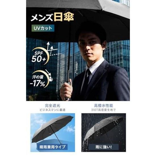 Super Large Size12 Rib Folding Umbrella One-Touch Automatic Open Close Mens Reverse Wind Resistant Teflon Coating Windproof Water Repellent Durable UV