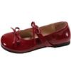 Red French Retro Mary Jane Shoes New Round Head Cute Flat Shoes Soft Sole Shallow Mouth Single Shoes