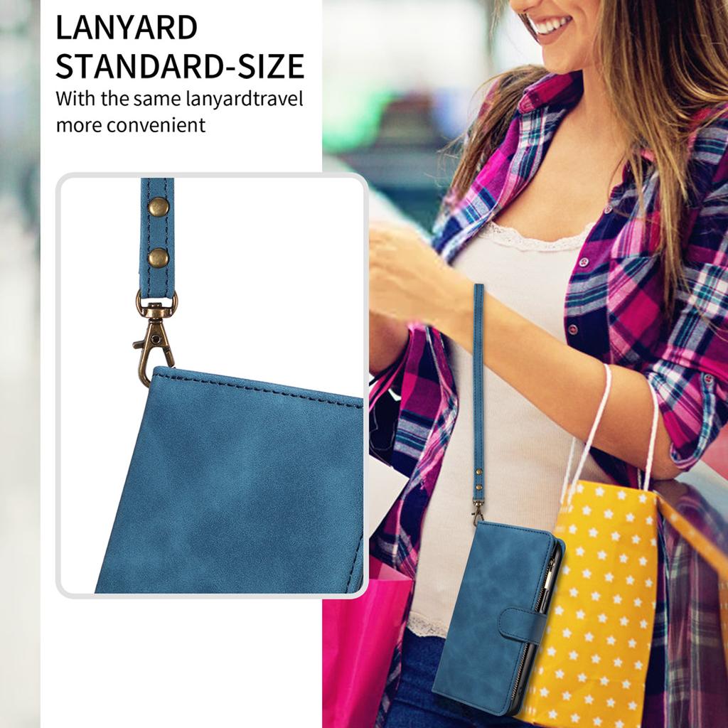 Wysokiej jakości etui ze sztucznej skóry na telefon iPhone 16 15 14 Pro Max Plus 13 12 11Pro Mini 7 8 X XS XR Skin Feel Zipper Flip Wallet