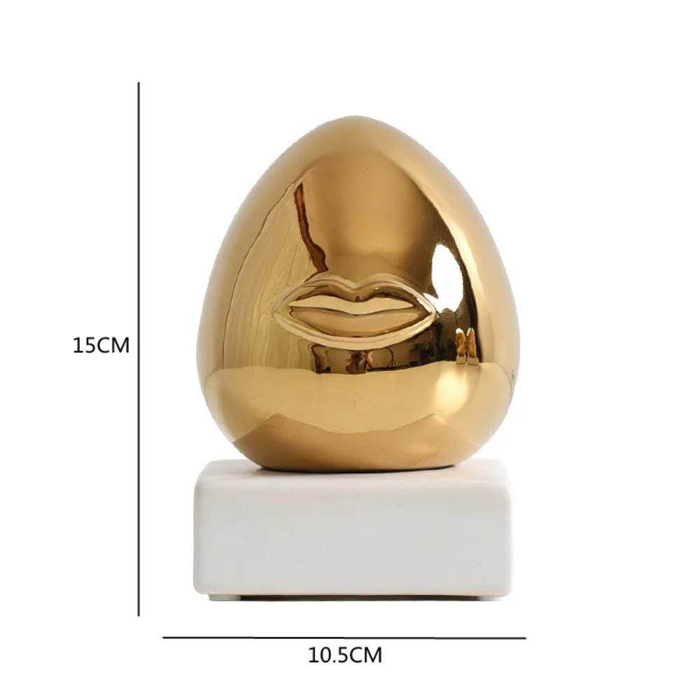 Gold-plated Ceramic Gold Face Ornaments Creative Home Furnishings Simple Living Room Office Desktop Ornaments Ceramic Crafts
