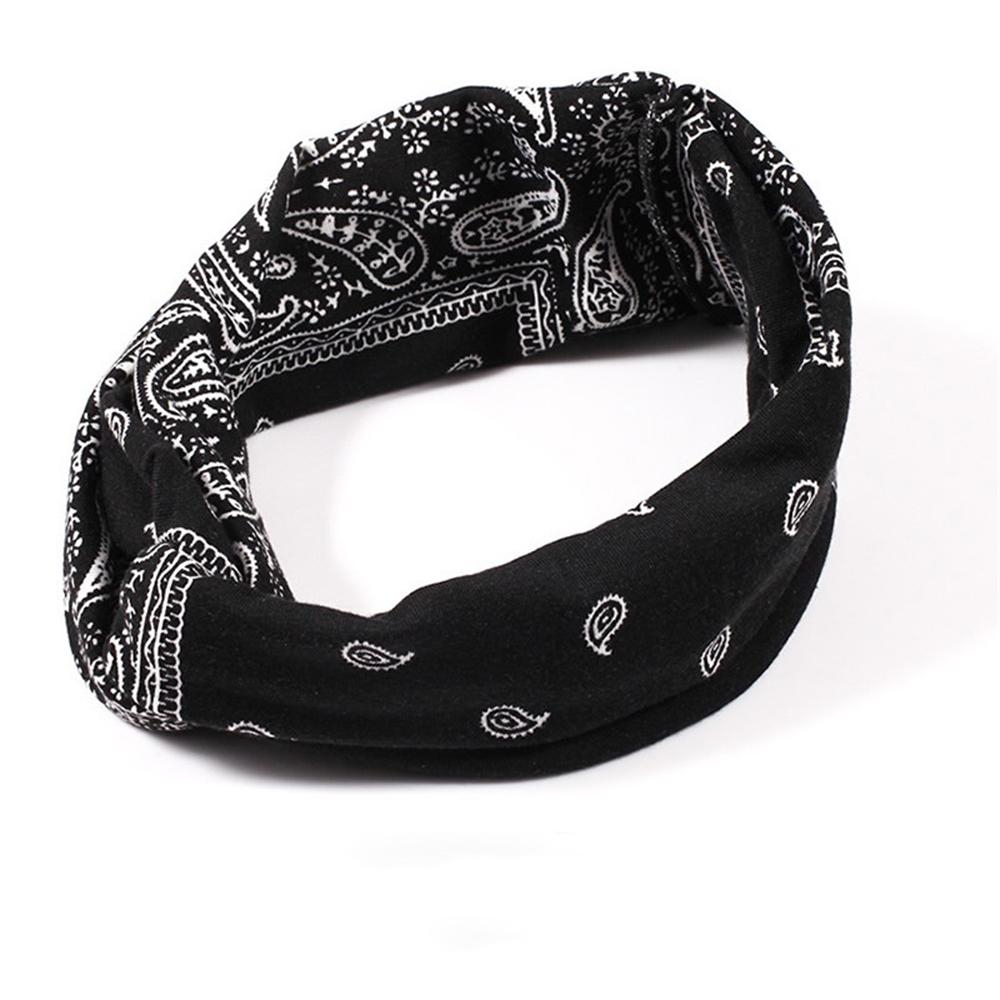 Womens Ethnic Printed Cross Wide Elastic Headband Twisted Turban Hairband Beauty
