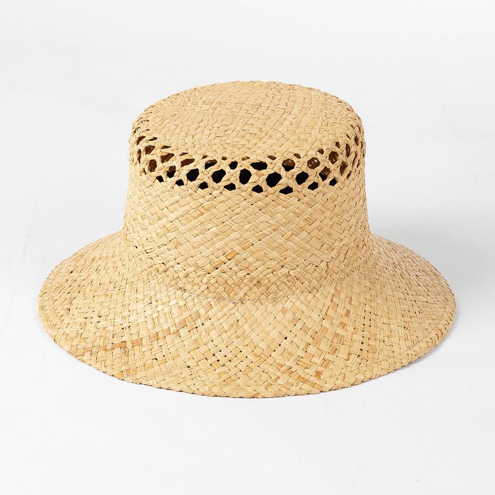 

Women Raffia Bucket Hats Hollow Out Style Sun Hat Luxury straw hat for women uv protection summer hats fashion beach Hat білий