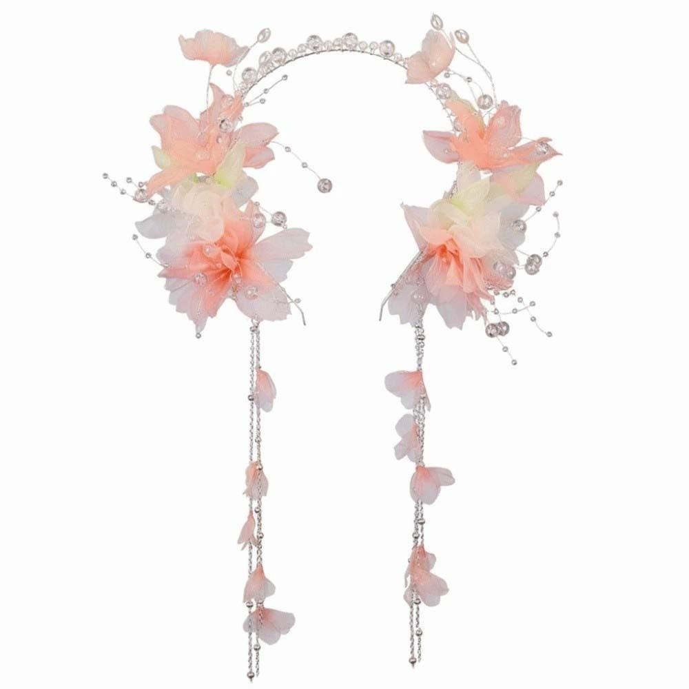 Crystal Chinese Ancient Hairband Beads Swaying Fairy Headwear Hanfu Tassel Hair Hoop  Cheongsam