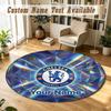 Round Rug Custom NameChelsea FC Pattern Non Slip Carpet Home Floor Decor