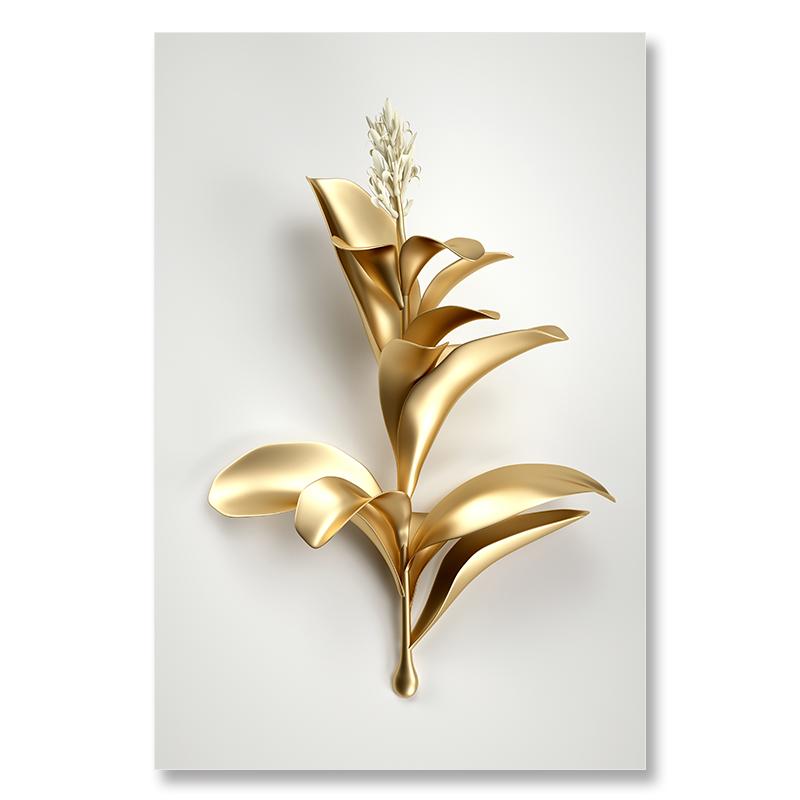 

Металлическое настенное искусствоАбстрактные позолоченные цветы Растения Laminas Decorativas Pared Cuadros Arte de Lienzos Decorativos Para Sala Decoracion 21x30cm No Framed