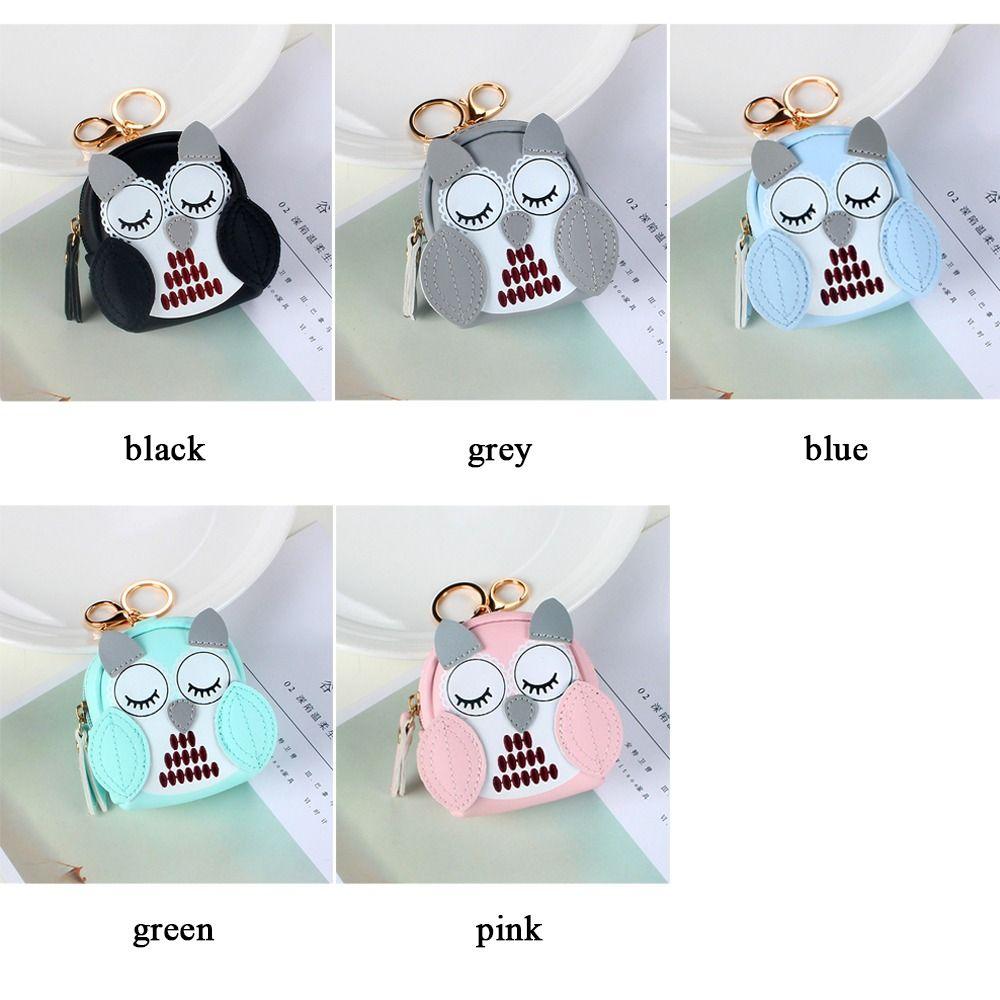 Cute Key Bag Owl Coin Purse Mini School Bag Car Key Chain Pendant Lady Wallet PU Leather Coin Purses