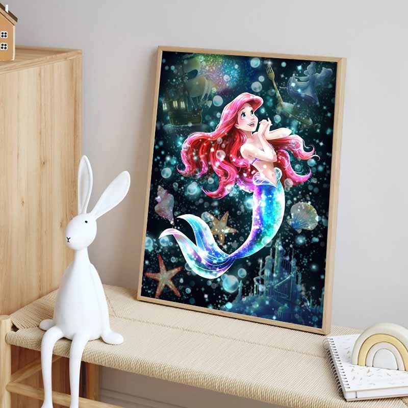 Disney diamond painting of Ariel from The Little Mermaid DIY gift suitable for living room bedroom office and home décor
