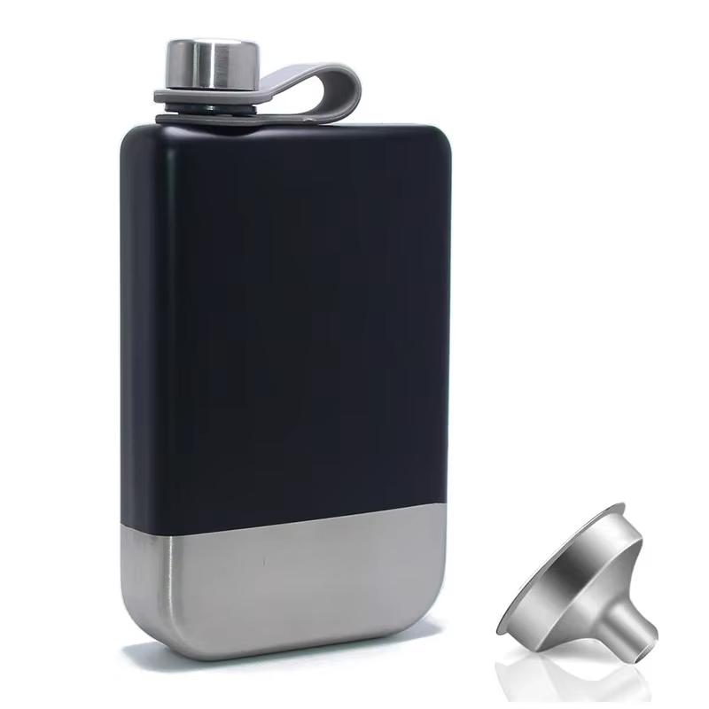 9oz Pocket Hip Flask Alcohol Bottle Stainless Steel Matte Flagon Travel Wine Drink Pot Leakproof Whiskey Bottle Funnel Screw Cap