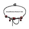 Gothic Style Dark Red Zircon Necklace with Black Tassels Trendy Collarbone Chain Unique Neckchain Fashion Jewelry