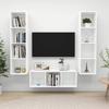 TV Stand - Maison Exclusive - Matte White - Engineered Wood - Wall-mounted with Storage