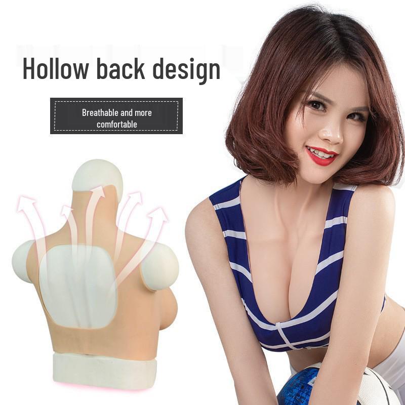 Summer Hollow Silicone Prosthetic Breast Set for Transgender Males - Super Large Fake Breasts with Nipple for COSplay Streamers