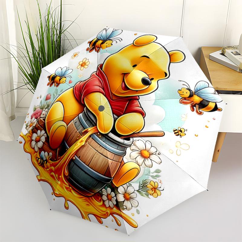 

1pc Honey and Winnie the Pooh Pattern Umbrella, Fashionable, Personalized, High-Value Folding Umbrella, a Must-Have for Summer, 8-Rib Durabl