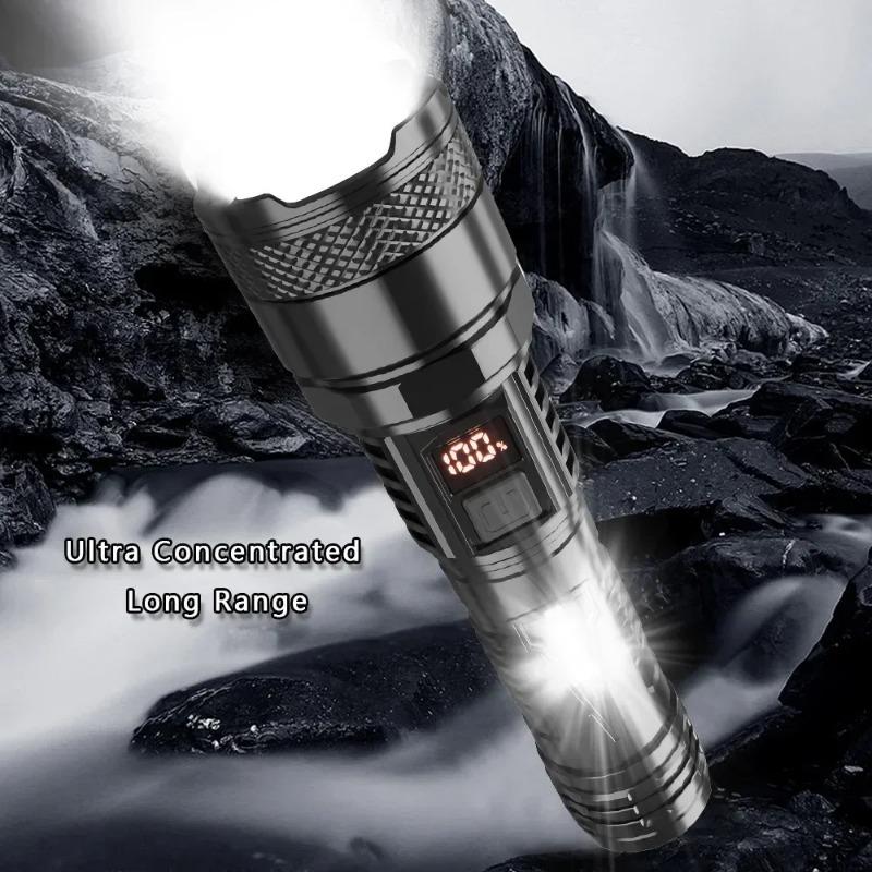 1500W Super Portable Rechargeable Led Lamp Built-in BatteryWaterproof High Power Led Flashlight White Laser Outdoor Torch Light