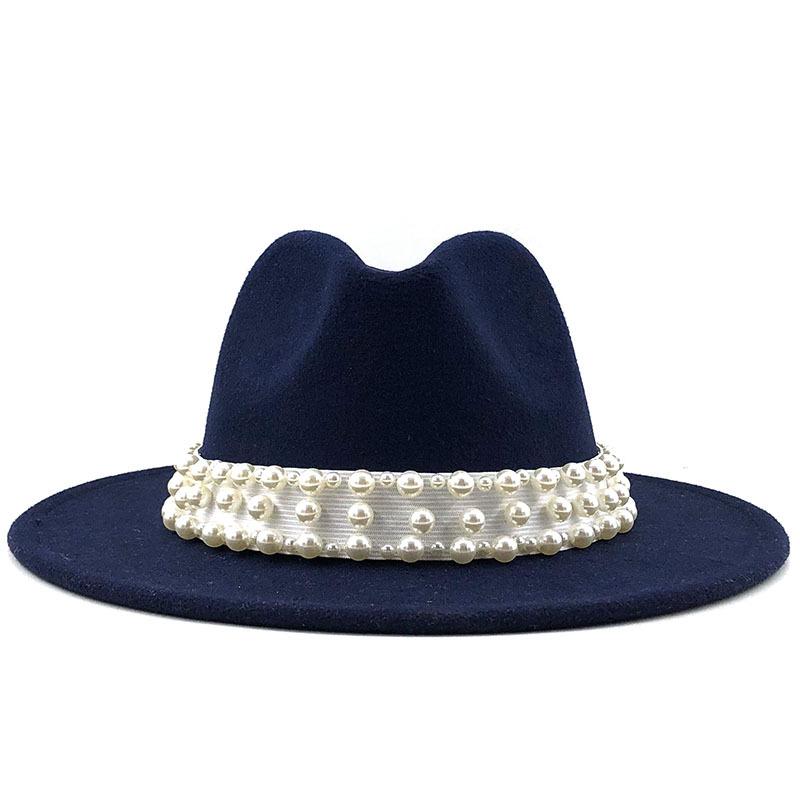 European and American Metal Leaf Women Woolen Hat Jazz Hat Autumn and Winter British Retro Top Hat Women