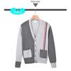 Men's Color Block V-Neck Cardigan Sweater - Korean Style with Four Stripes, Autumn/Winter 2025 Collection