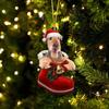 2D Christmas Tree Ornaments Cartoon Cartoon Dog Car Pendant Puppy Acrylic Pendant  Window