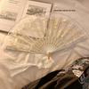 BEPAN Chinese-style black lace folding small fan, summer ancient-style dance horse face skirt folding fan