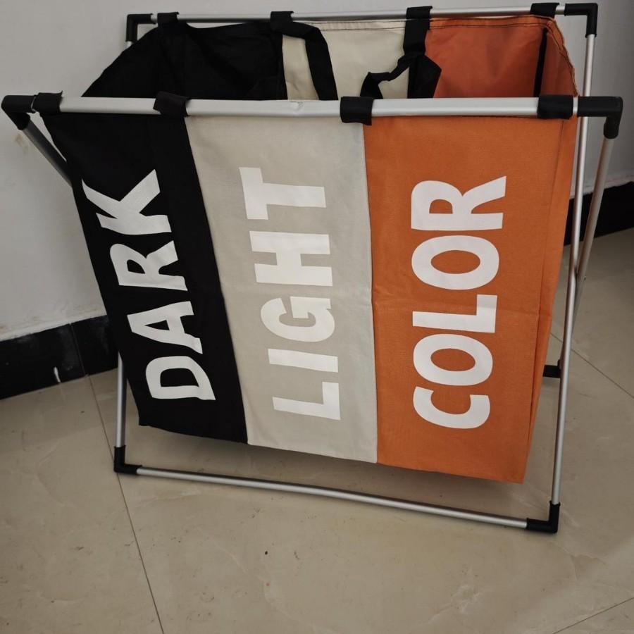 Foldable Oxford Fabric Dirty Clothes Hamper With Multicompartment Storage For Home Use