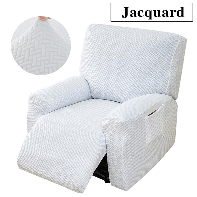 

4 Pieces/set Jacquard Recliner Cover Elastic Functional Relax Armchair Cover Non-Slip Anti-Dust Furniture Protector Universal sizes