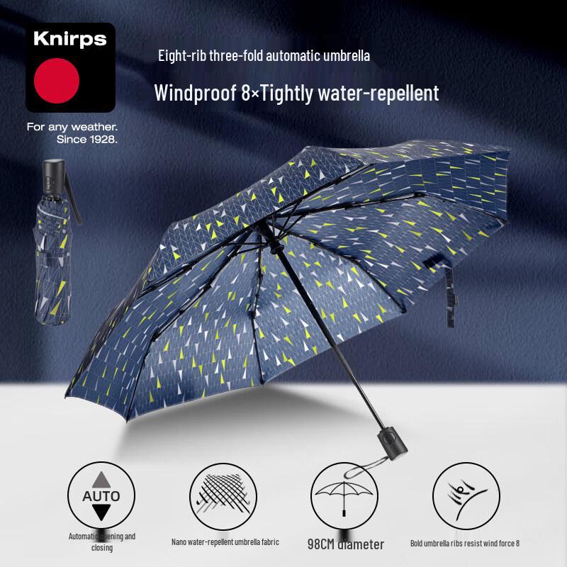 Автоматический ветрозащитный складной зонт Knirps