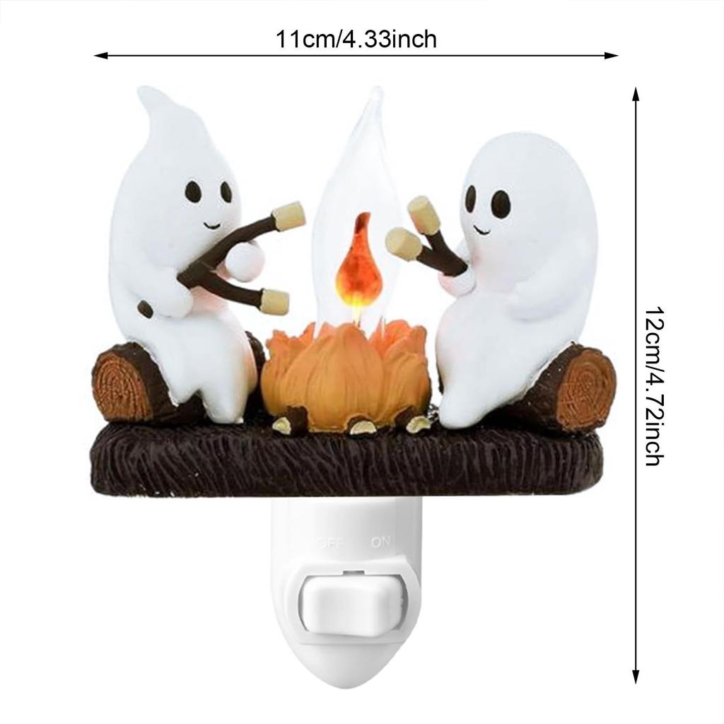 Halloween Lights Ghost Campfire Flickering Nightlight Halloween Decoration