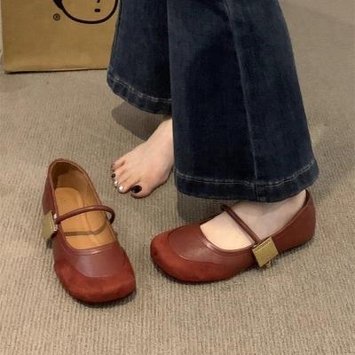 Weiches Leder Retro Rundkopf Metallschnalle Mary Jane Einzel Damen 2024 Frühling Koreanische Version Neue Hässlich Süße Mori Kleine Lederschuhe Damen