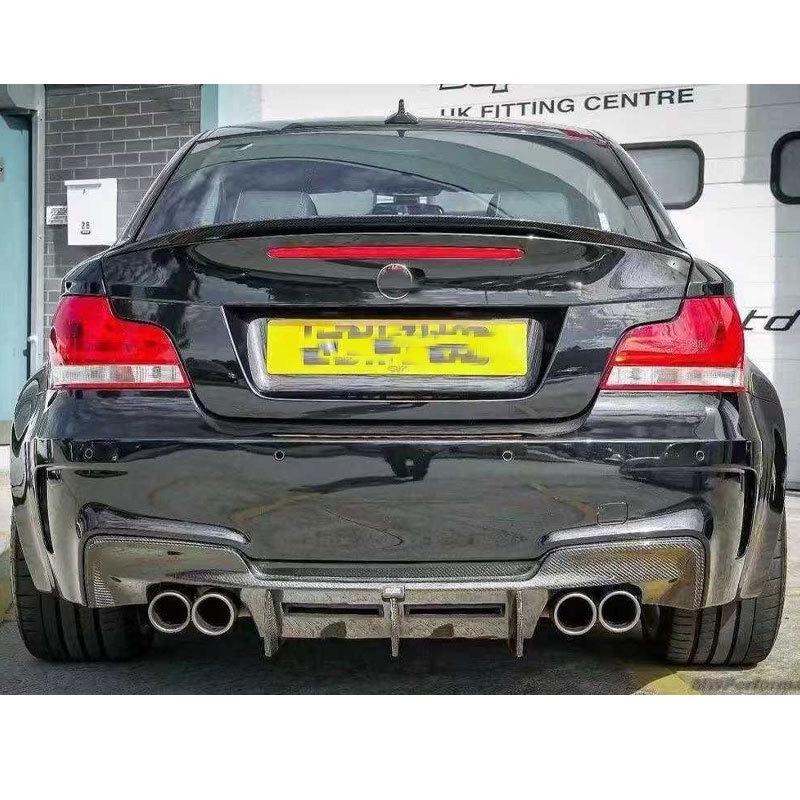 BMW 1M E82 Carbon Fiber Rear Diffuser with Dual Outlet for Quad Exhaust (2011-2013)