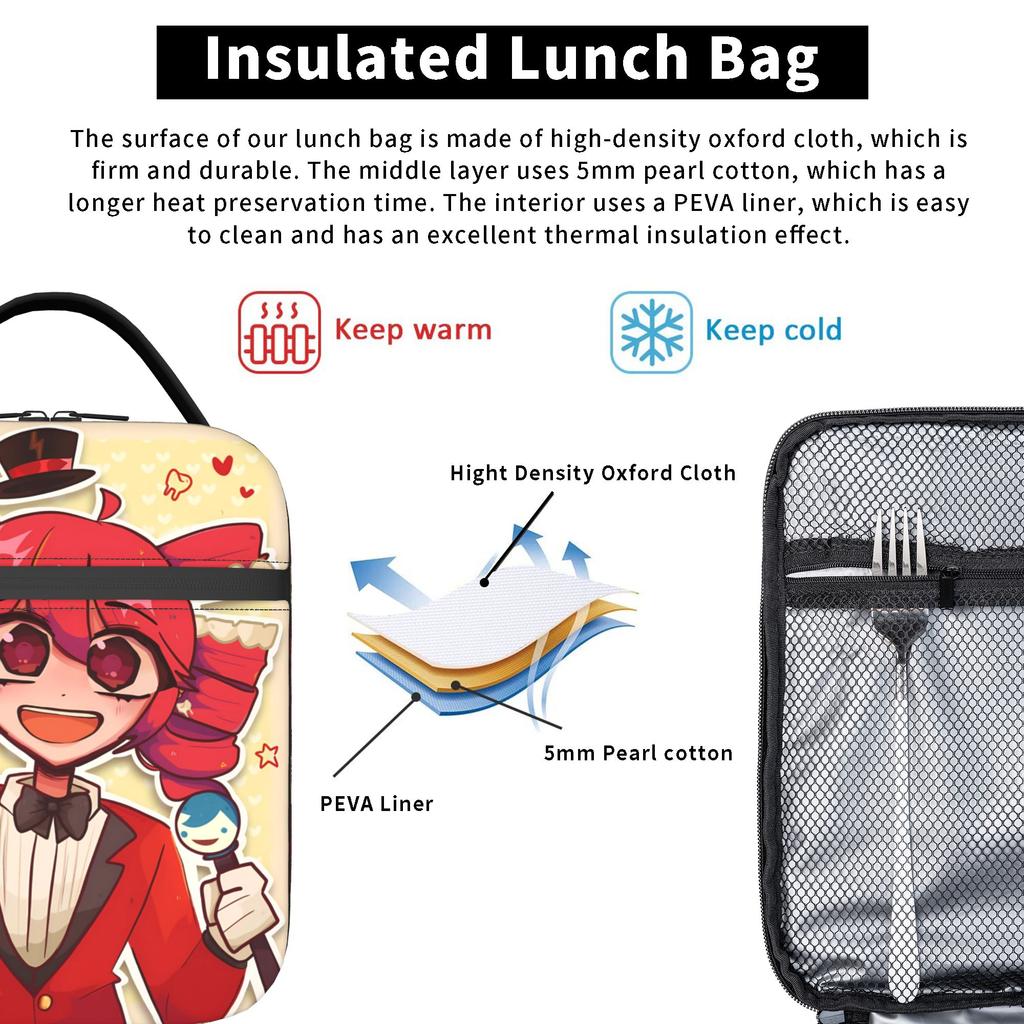 Lunch Bag Kasane Teto Magician Manga Outdoor Picnic Lunch Box For Child Fashion Portable Print Thermal Lunch Bags