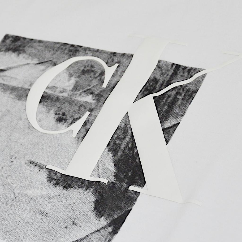 Calvin Klein Crew Neck Short Sleeve cK Logo White Size M [Calvin Klein] Men's T-Shirt [Used]