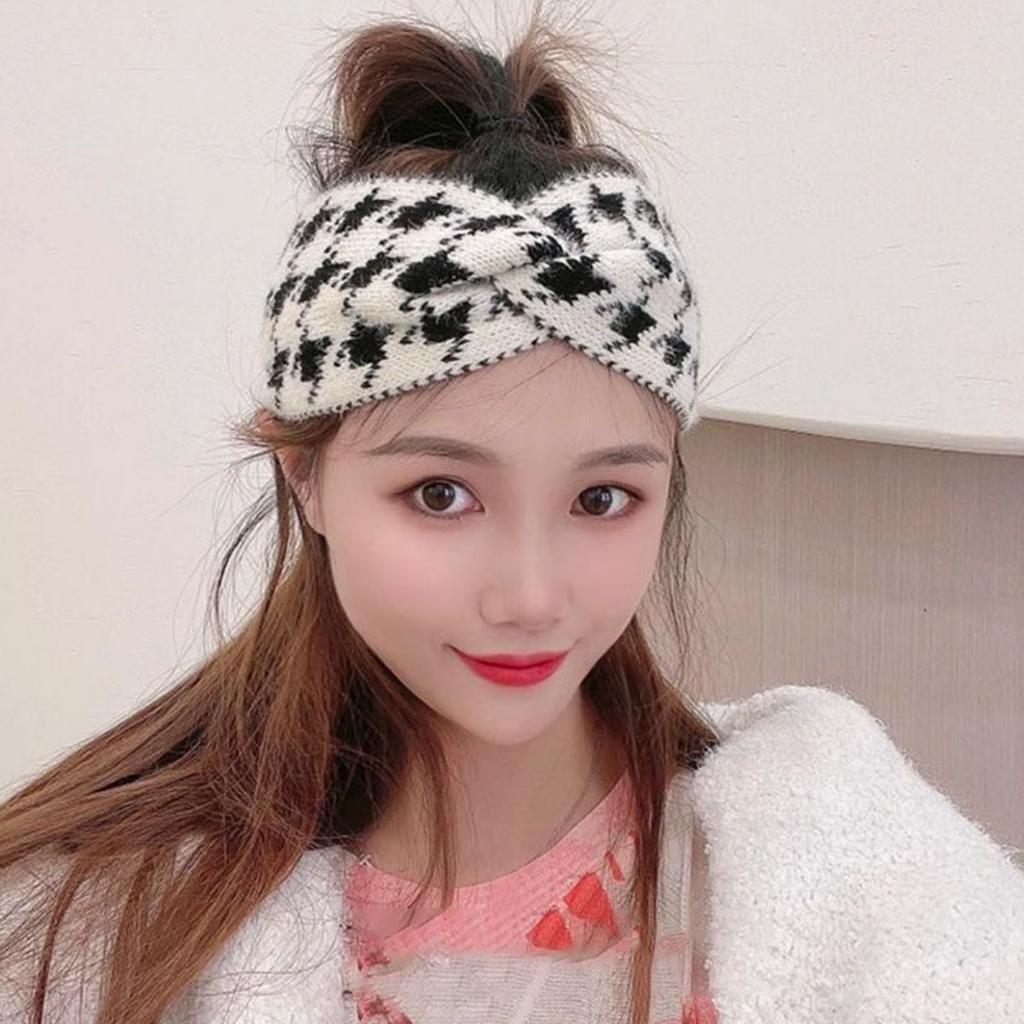 Nakrycie głowy, Pepitka, Włóczka, Opaska, Damska, Z szerokim rondem, Chusta na głowę, Krzyżowa, Jesień/zima, Opaska outdoorowa