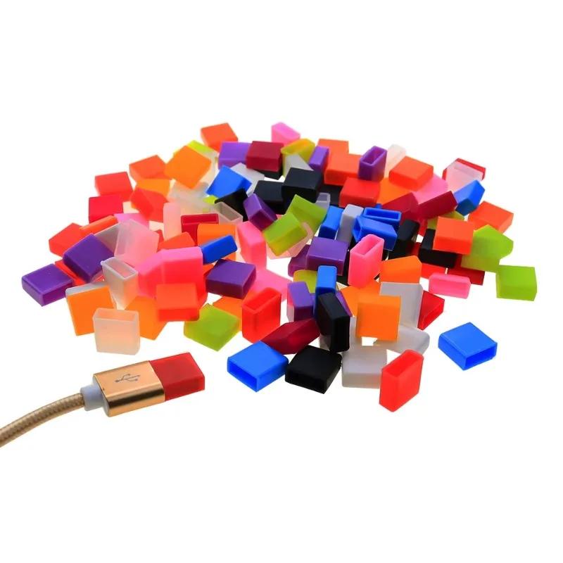 10pcs/set Transmission Data Cable USB Dust Plug Charging Wire Silicone Protective Cap USB Protector Dust Cover