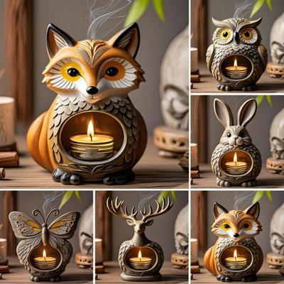 Tierischer Räuchergefäß Harz Schmetterling Hase Räucherhalter Handgefertigt Fuchs Eule Räucherwerk