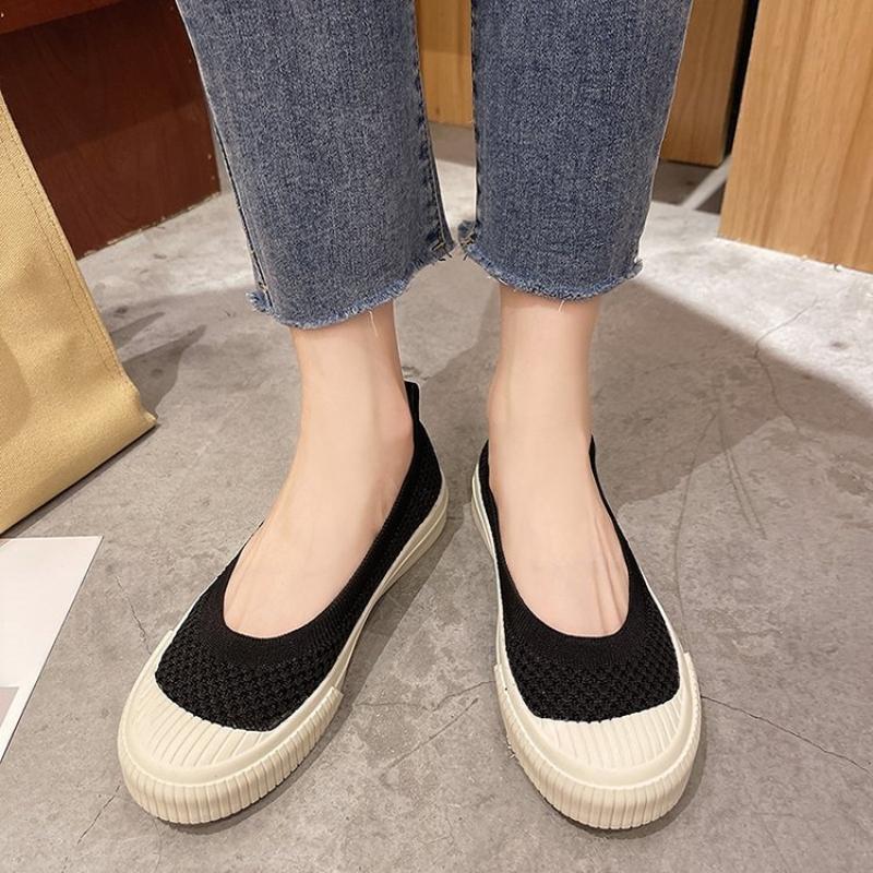 Women's Slip-on Shoes Summer 2022 Casual Walking Footwear Breathable Mesh Flats Shoes