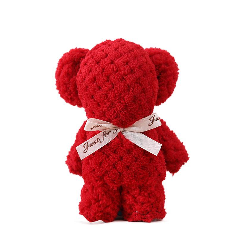 Coral Fleece Teddy Bear Towel Gift Box for Weddings and Promotions
