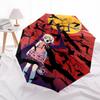 1 Stück Outdoor-Schirm mit Anime-Mädchen und Krähen-Design - Automatischer Öffnungs-/Schließschirm mit tragbarem 3-fach faltbarem Design, 8-Speichen-Eisenrahmen - Perfe