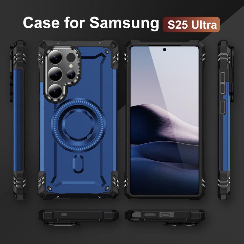 Magnetic Lens Bracket Case for Samsung S25 Ultra/S25 Edge/S24, Drop-Proof A56