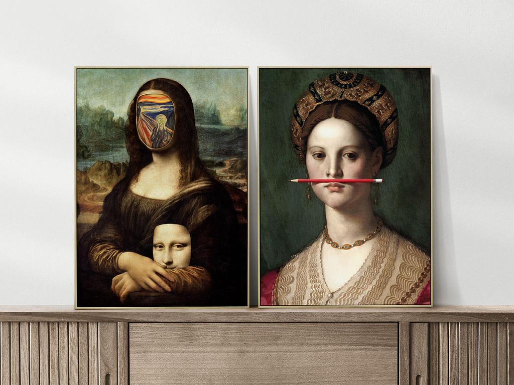 Set of Two Posters Mona Lisa The Scream