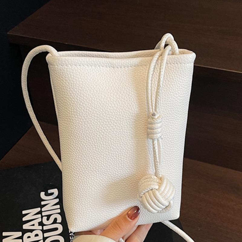 Candy color lychee pattern mobile phone bag, new summer mini small bag, walking bag, shoulder messenger bag.
