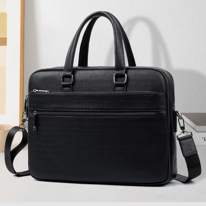 Men's Business Handbag Fashion Casual Large Capacity Men's Bag Trend Advanced Sense Bag Top Layer Cowhide Briefcase